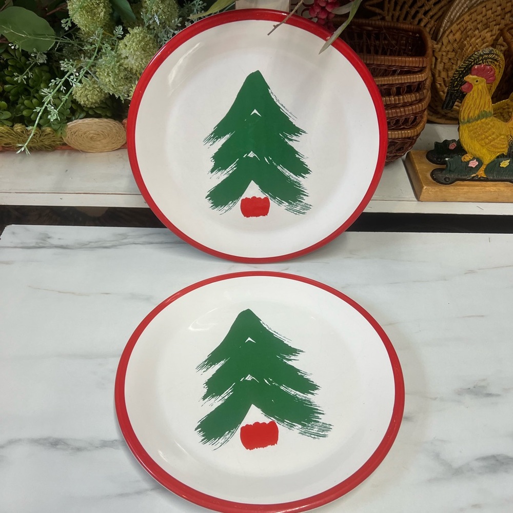 Vintage Pfaltzgraff Marimekko Christmas tree dinner plates replacement
